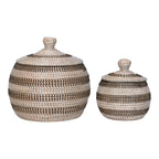 Ipoh Baskets - Baskets, seagrass, nature/white/black set of 2
