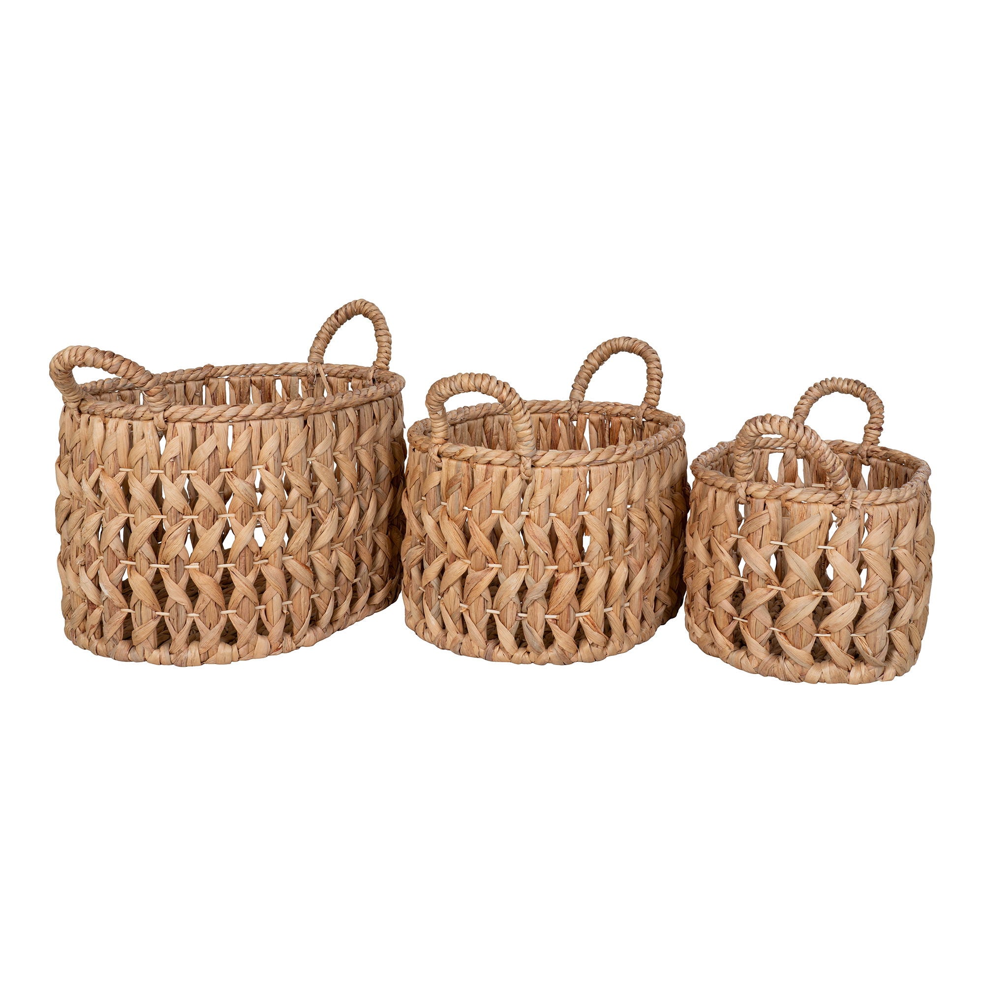 Balerma Baskets - Baskets, water hyacinth, nature set of 3