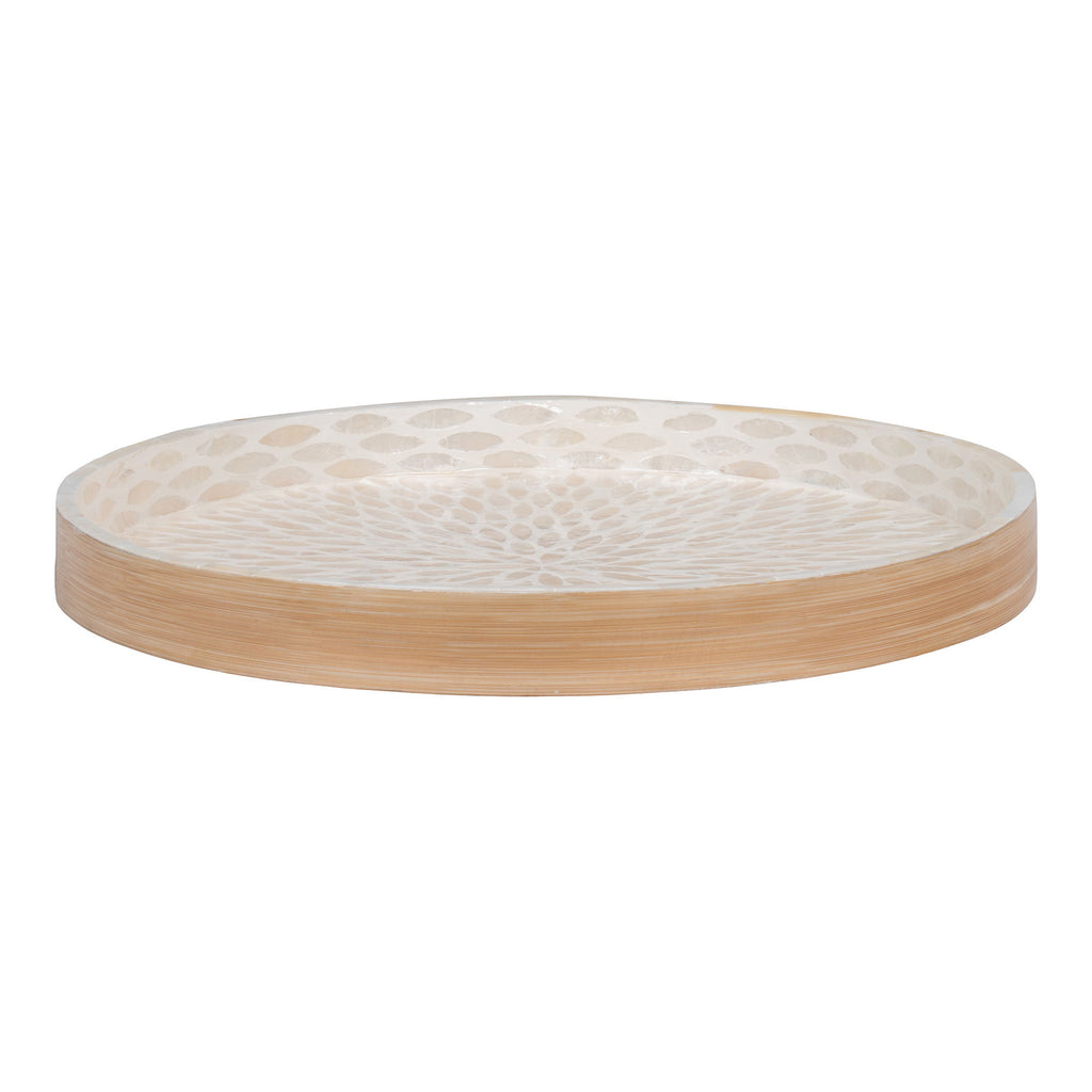 Tray - <p>Tray, bamboo/capiz, beige 40x40x3,5 cm