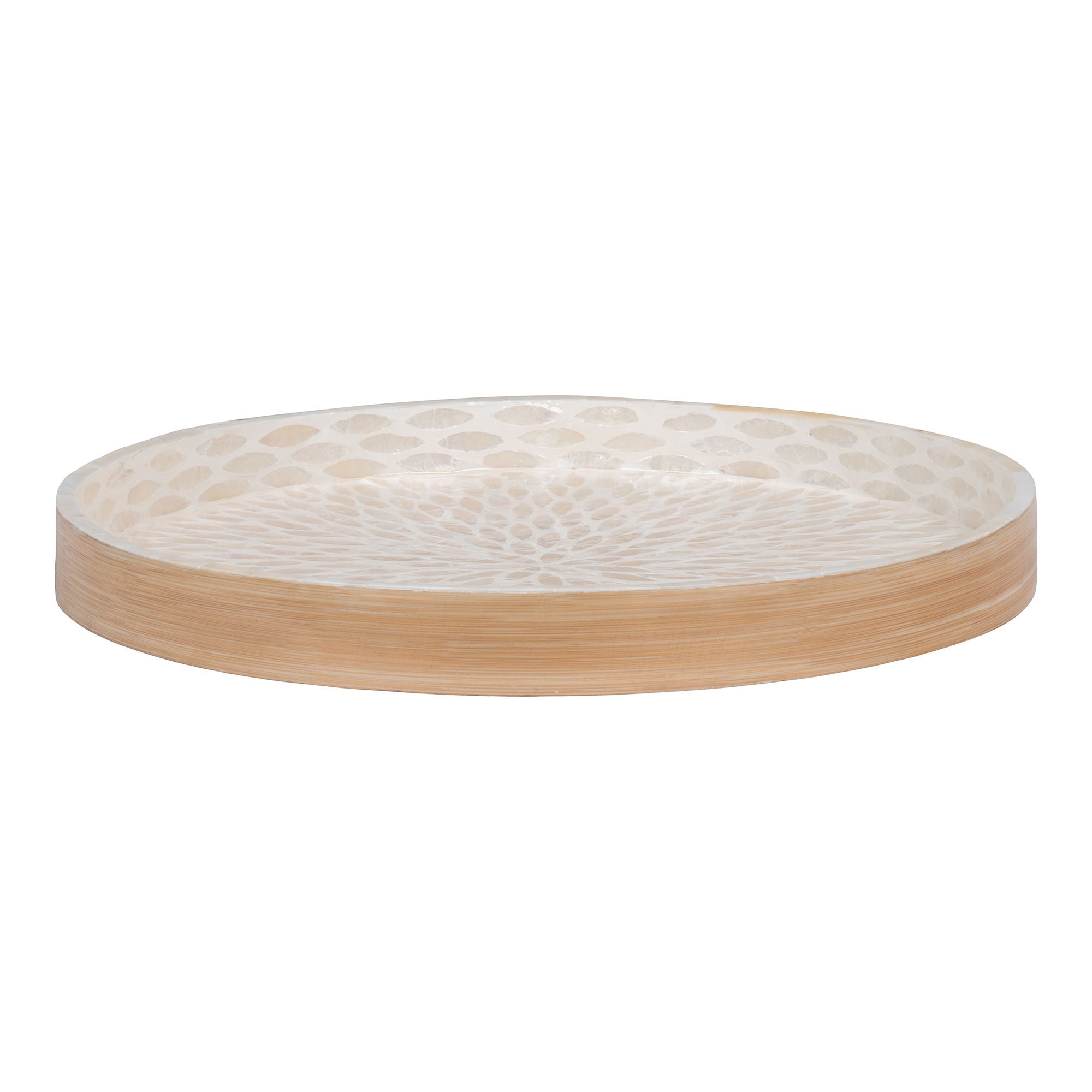 Tray - <p>Tray, bamboo/capiz, beige 40x40x3,5 cm