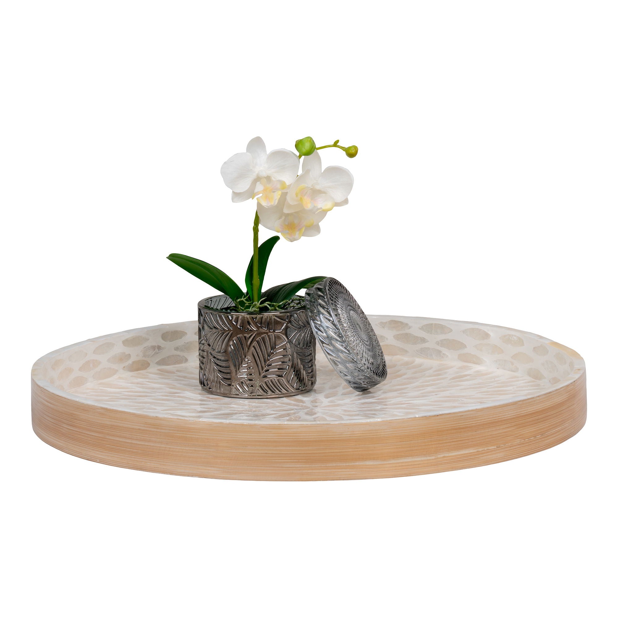 Tray - <p>Tray, bamboo/capiz, beige 40x40x3,5 cm