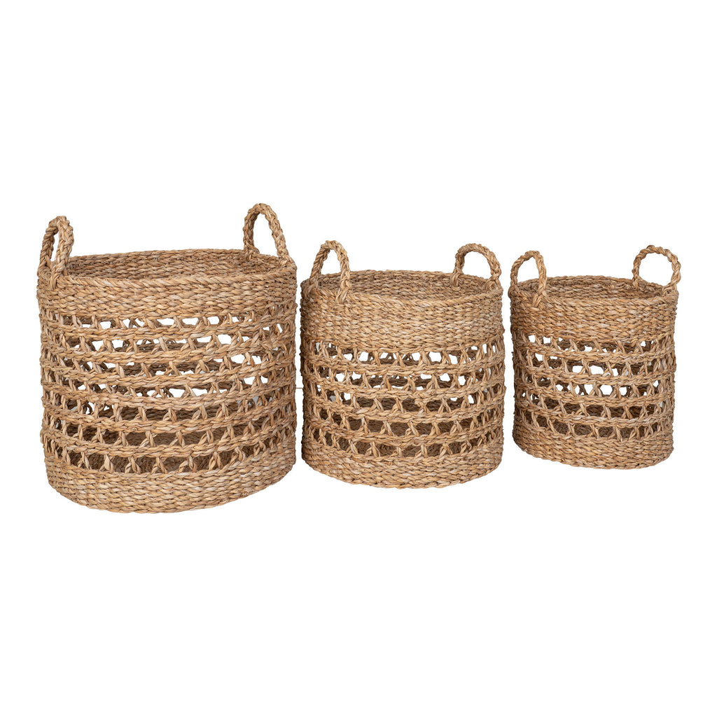 Balok Baskets - Baskets, seagrass, natural set of 3