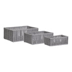 Arese Baskets - Baskets, cotton/metal, grey set of 3