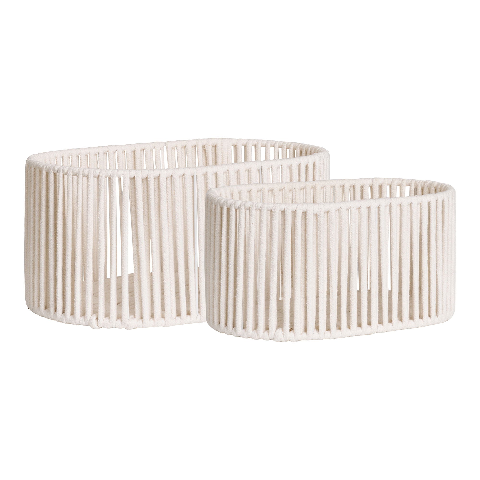 Arese Baskets - Baskets, cotton/metal, off-white set of 2