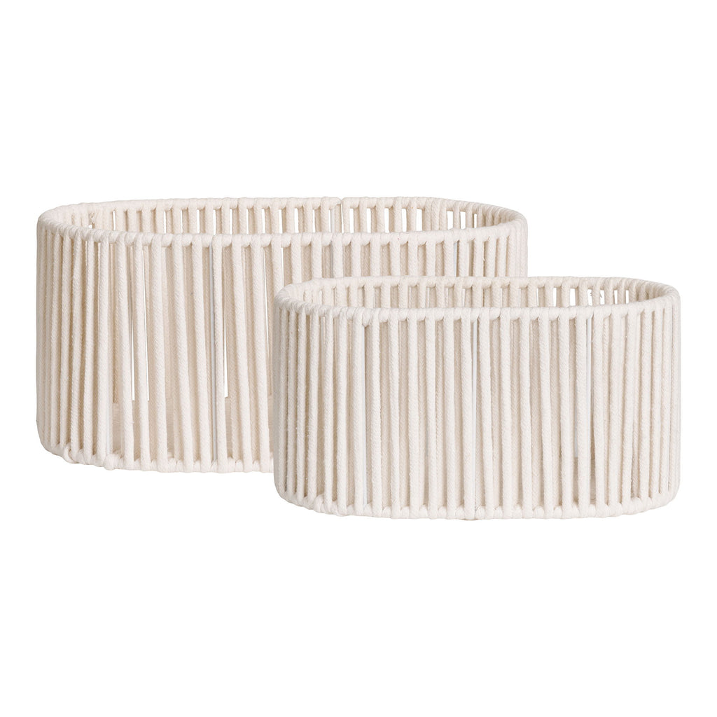 Arese Baskets - Baskets, cotton/metal, off-white set of 2