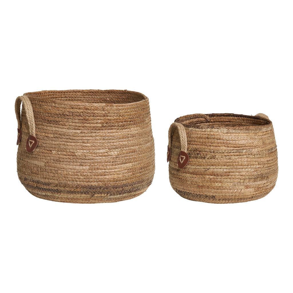 Aosta Baskets - Baskets, banana leaf, natural set of 2