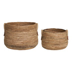 Aosta Baskets - Baskets, banana leaf, natural set of 2