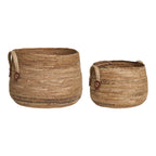Aosta Baskets - Baskets, banana leaf, natural set of 2