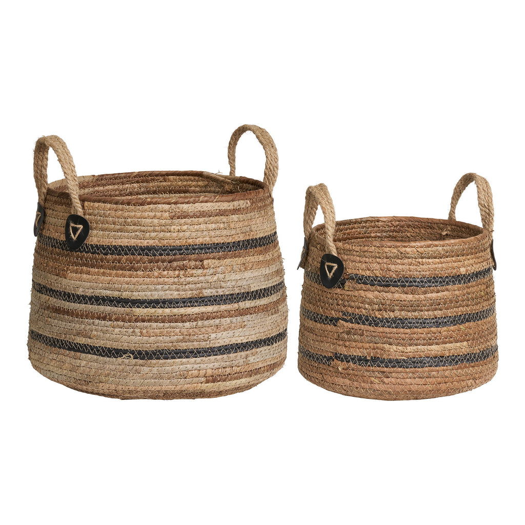 Erba Baskets - Baskets, banana leaf, natural set of 2