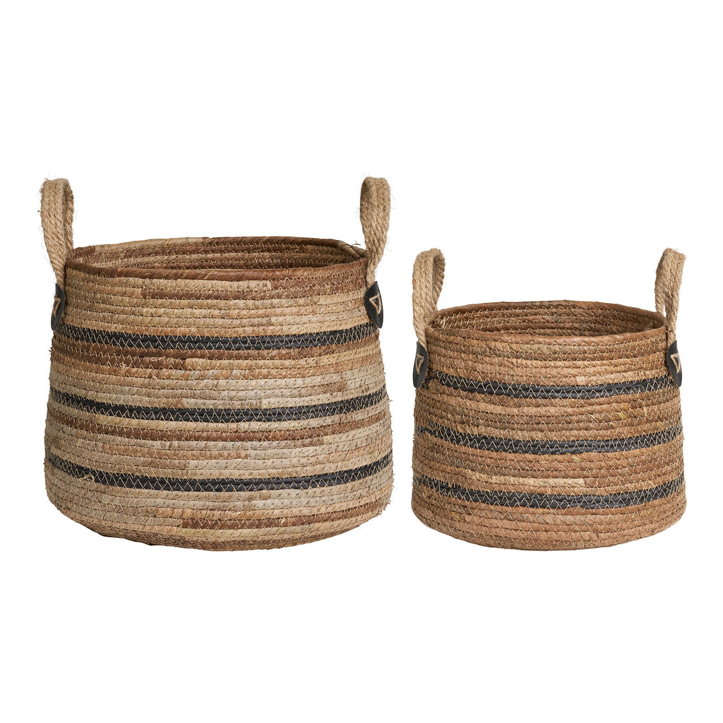 Erba Baskets - Baskets, banana leaf, natural set of 2