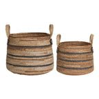 Erba Baskets - Baskets, banana leaf, natural set of 2
