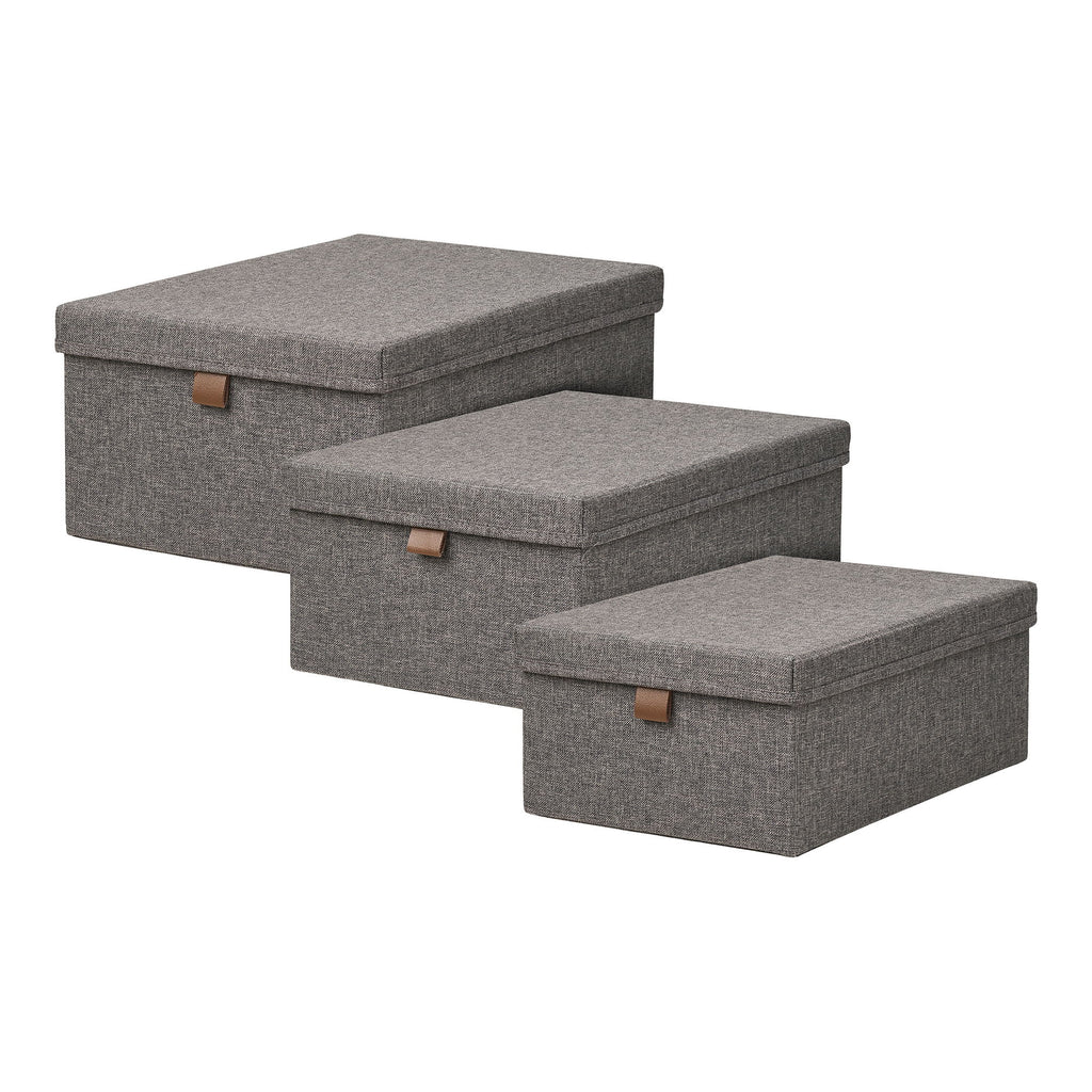 Noto Storage Boxes - Storage boxes, textile, dark grey set of 3