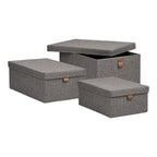 Noto Storage Boxes - Storage boxes, textile, dark grey set of 3