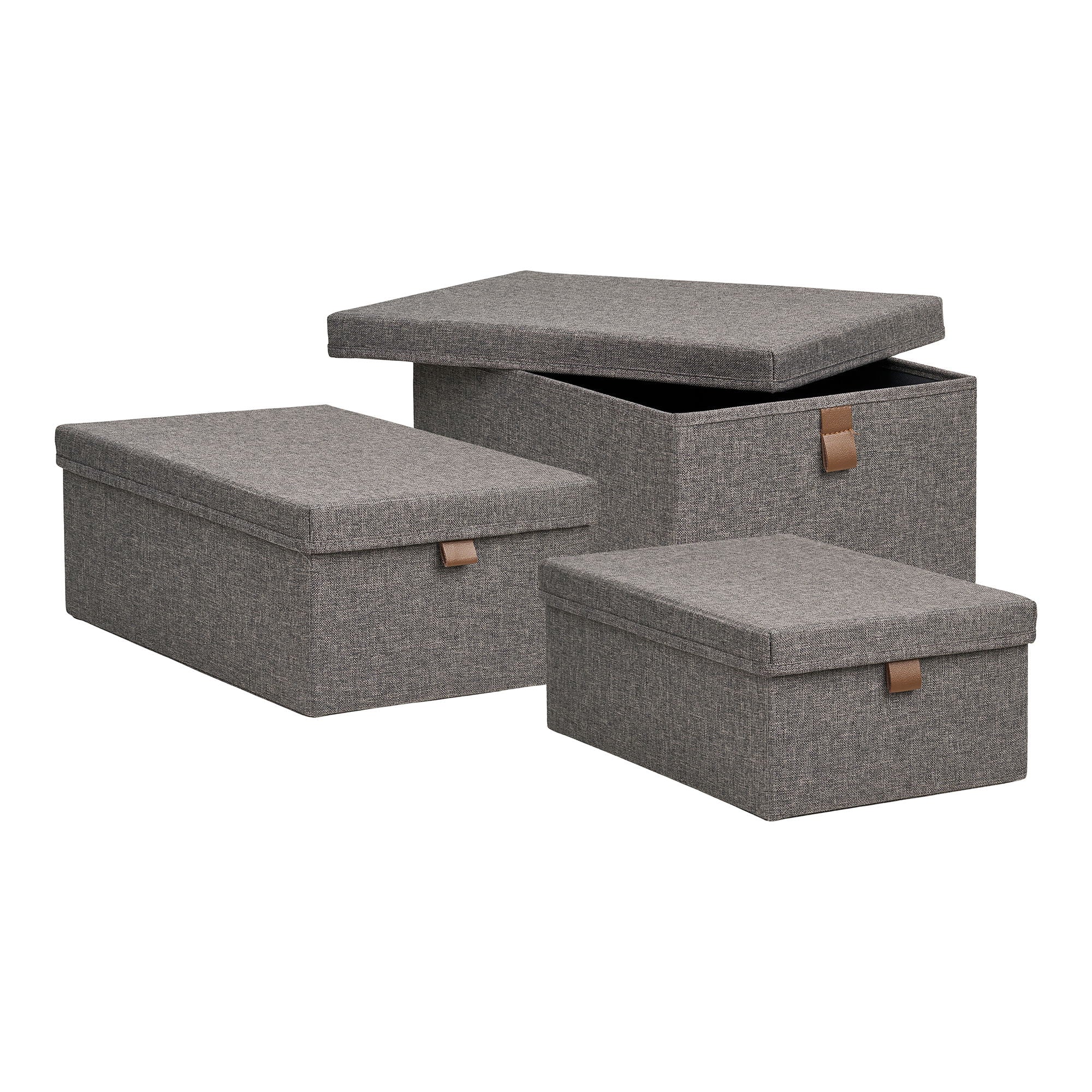 Noto Storage Boxes - Storage boxes, textile, dark grey set of 3