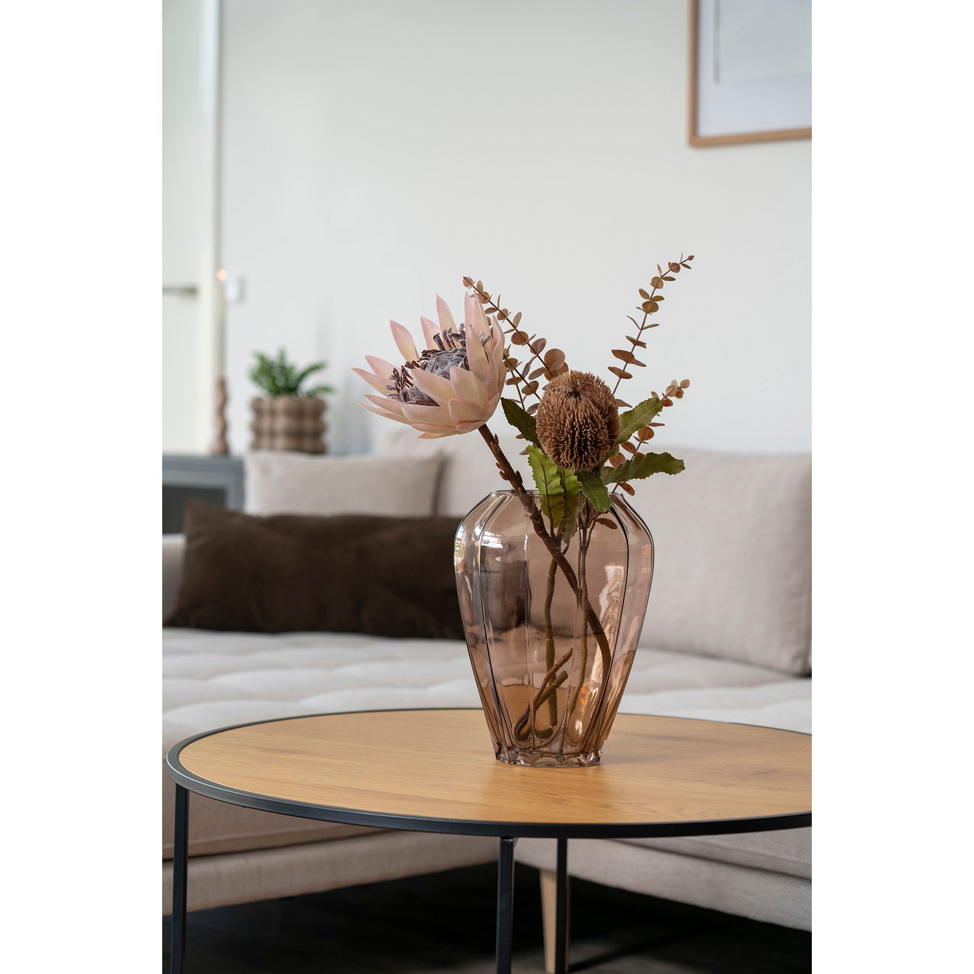 Vase - Vase, glass, brown ø22x29 cm