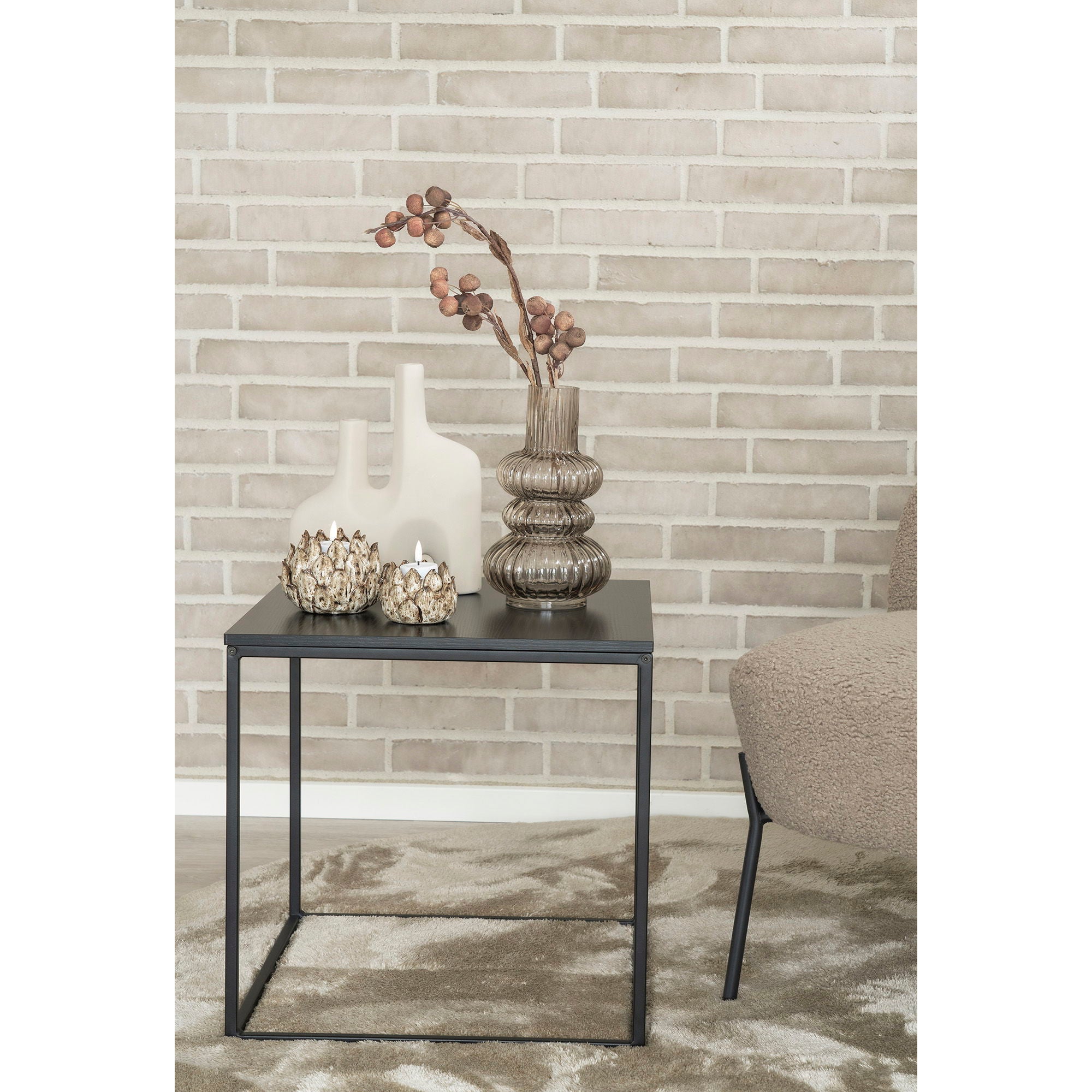 Vase - Vase, ceramic, sand 23,5x8x27 cm