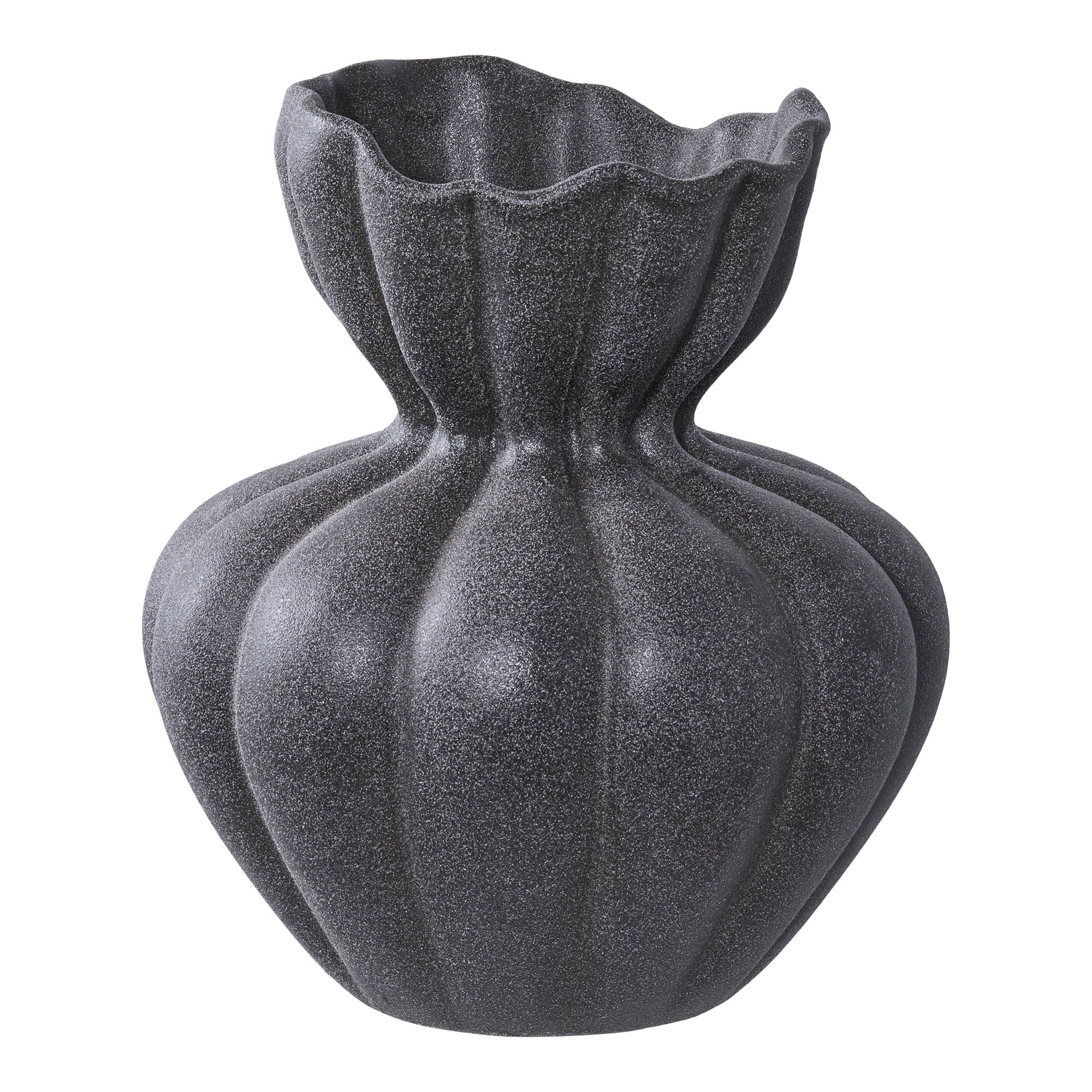 Vase - Vase, ceramic, black ø17,2x19,4 cm
