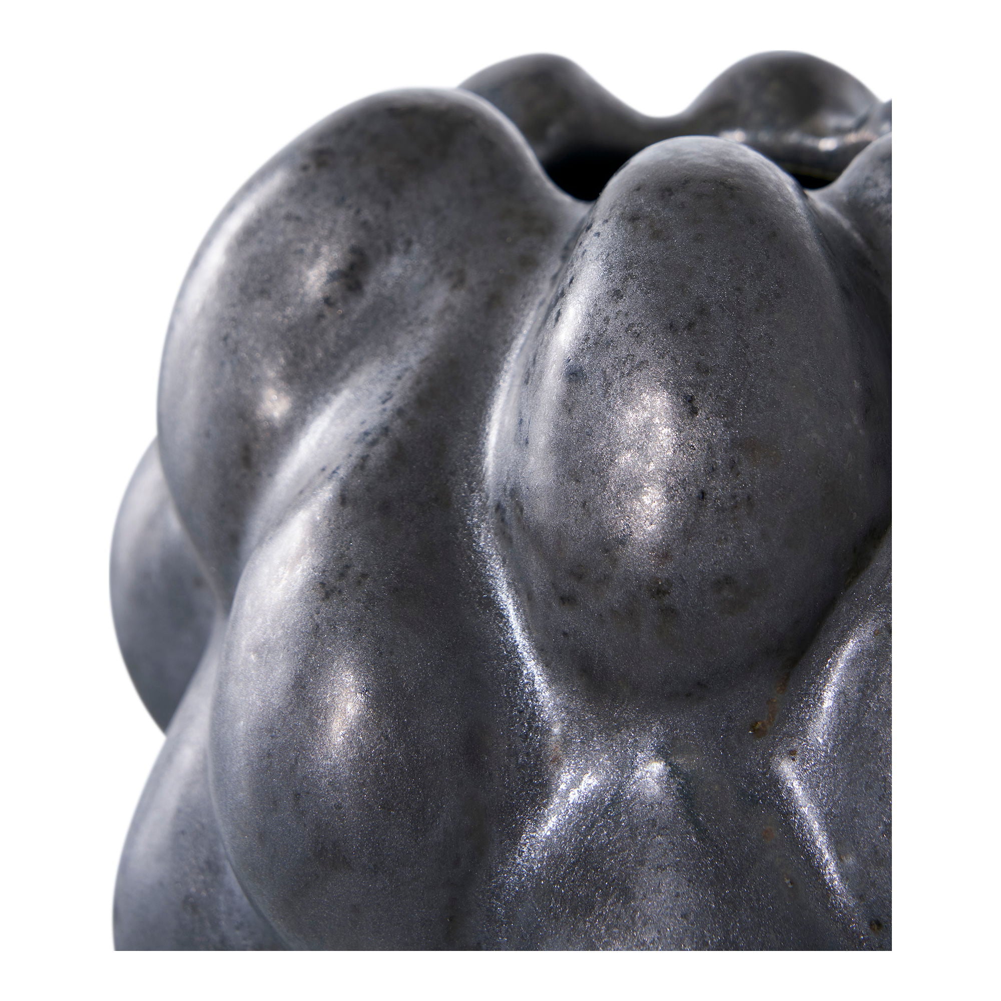 Vase - Vase, ceramic, black, 14x15x19 cm