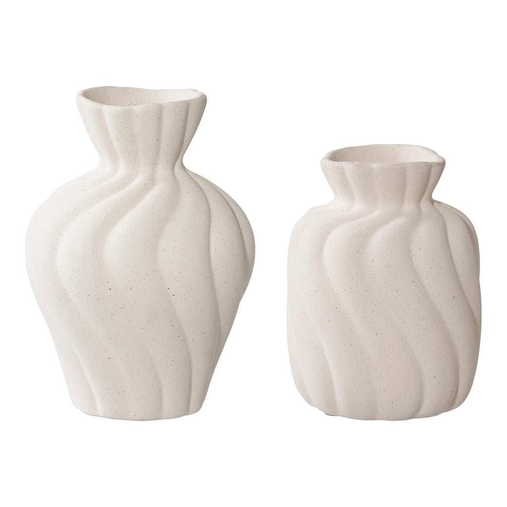 Vase - Vase, ceramic, white set of 2