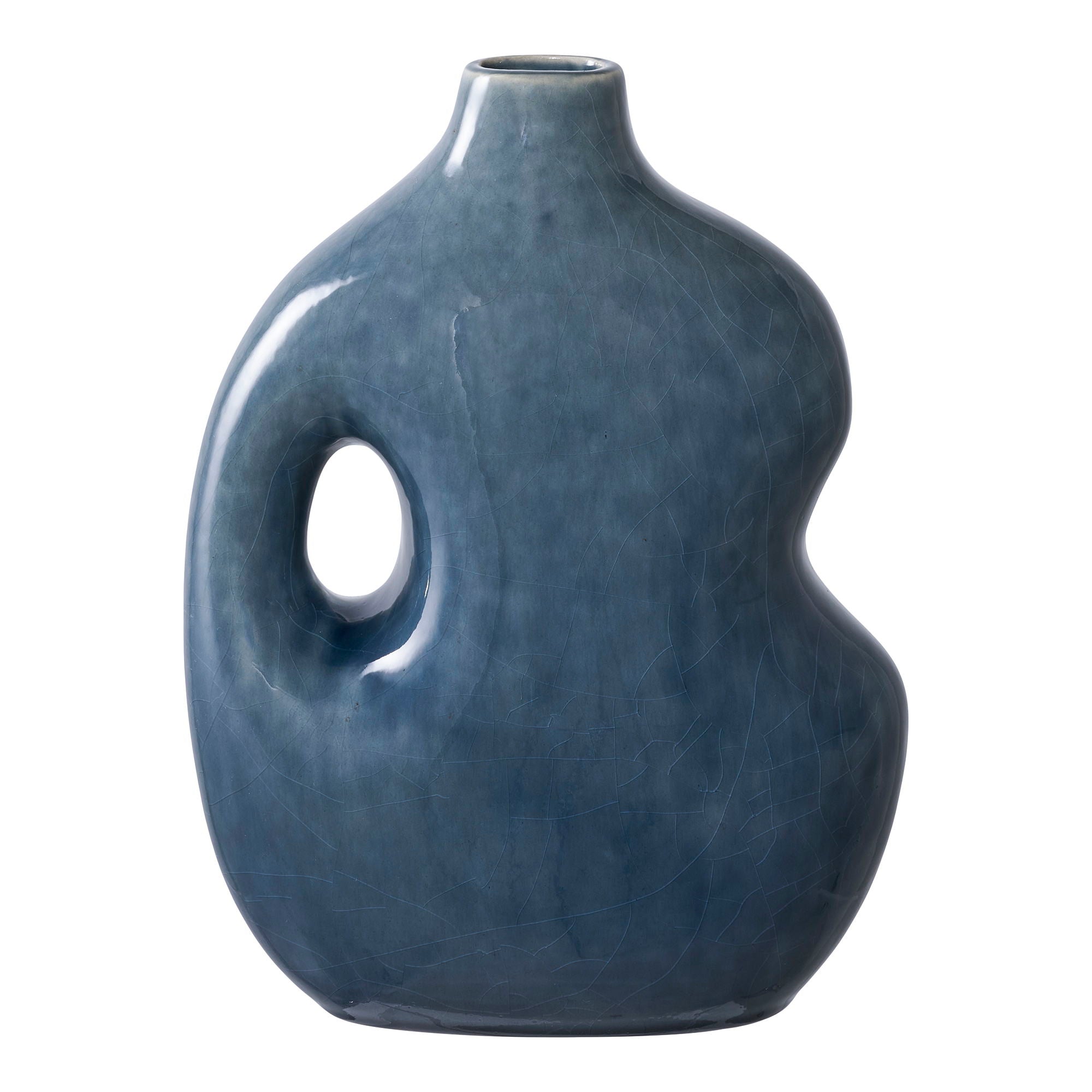 Vase - Vase, ceramic, blue 18,5x9,5x24,5 cm