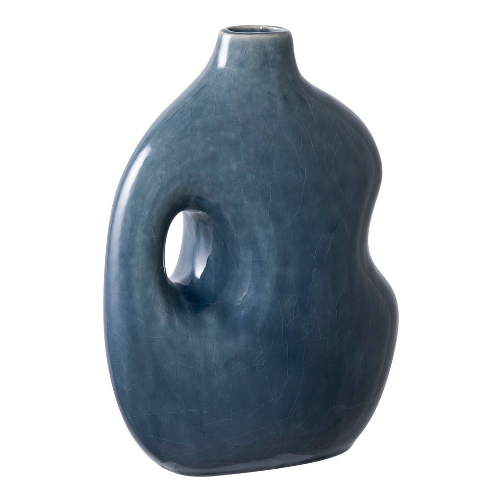 Vase - Vase, ceramic, blue 18,5x9,5x24,5 cm