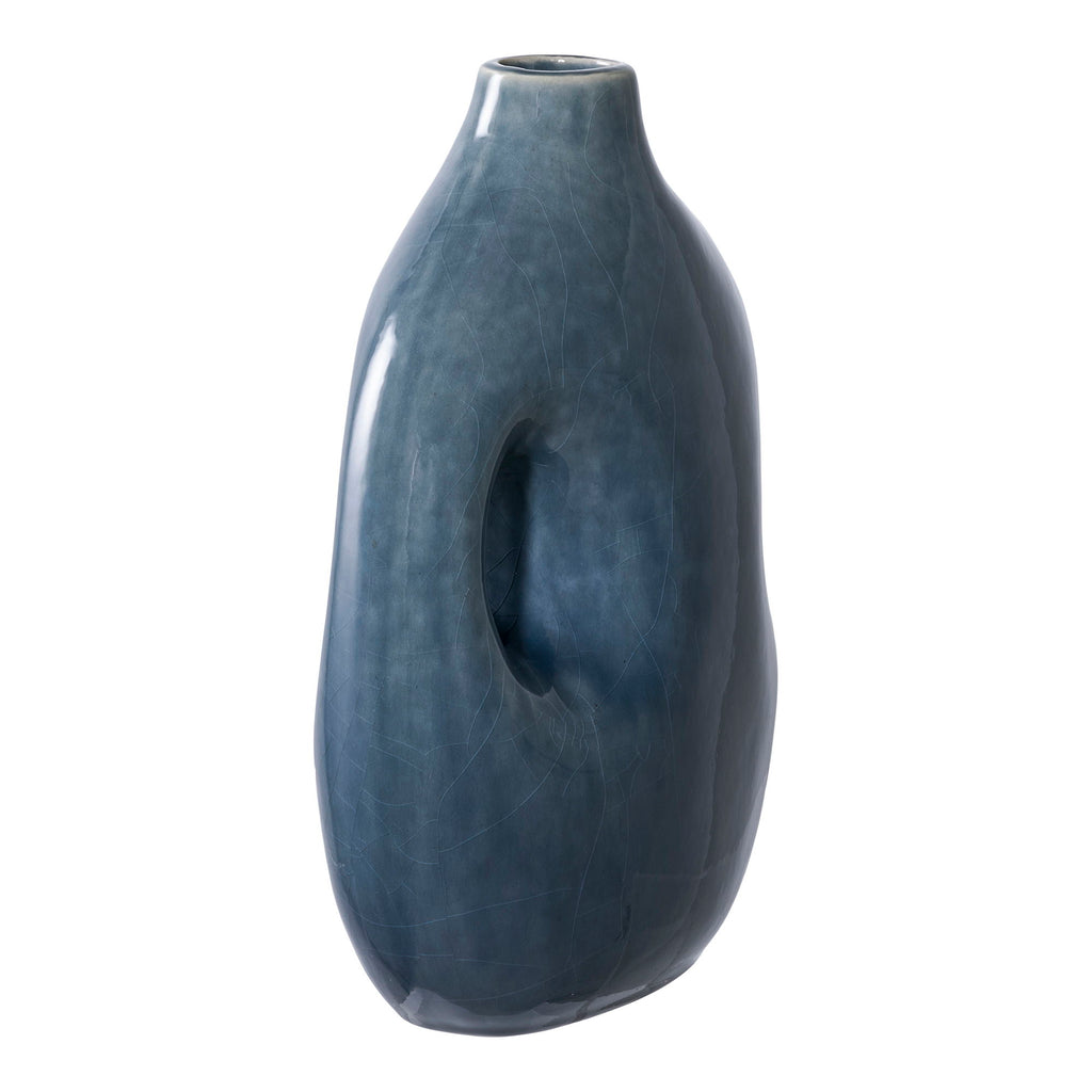 Vase - Vase, ceramic, blue 18,5x9,5x24,5 cm