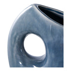 Vase - Vase, ceramic, blue 7x14x18 cm