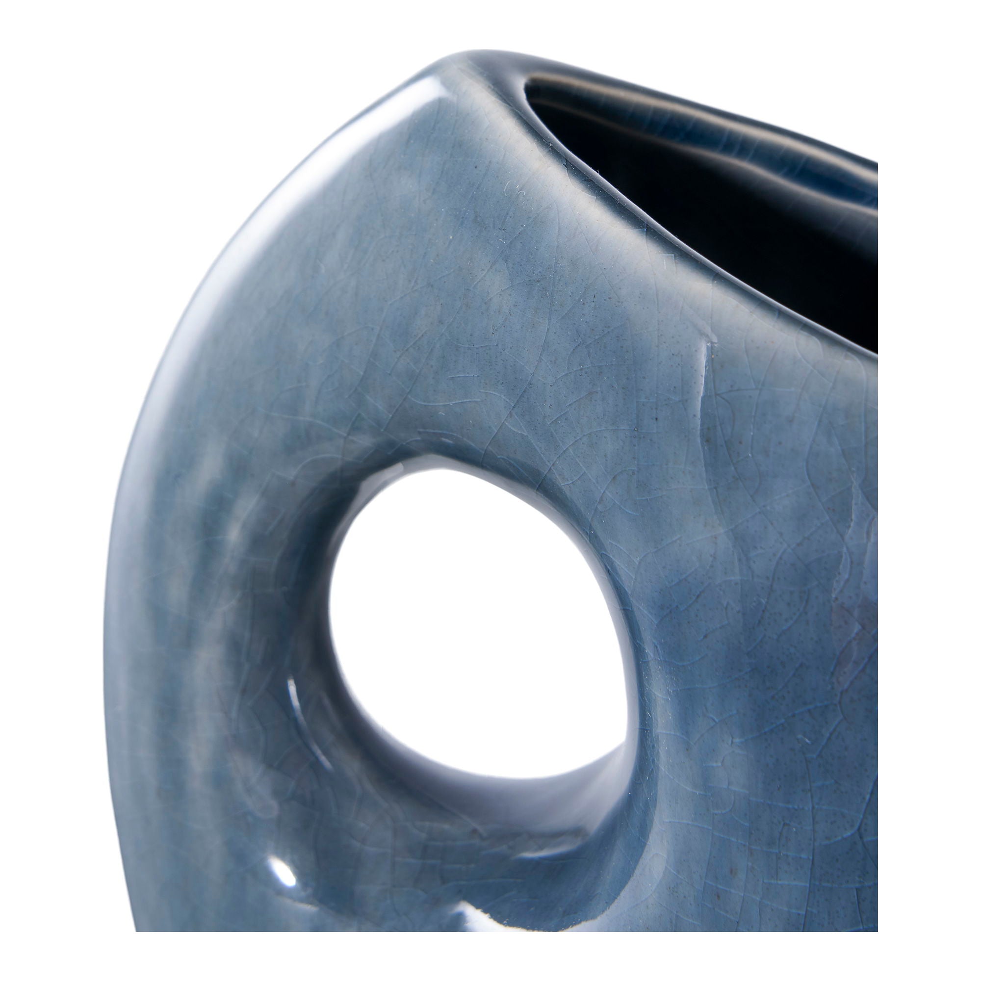 Vase - Vase, ceramic, blue 7x14x18 cm