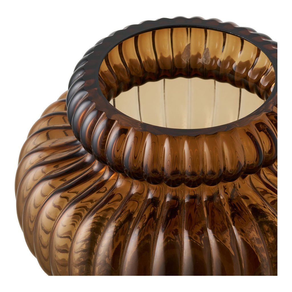 Vase - Vase, mouthblown glass, smoked brown ø20x16 cm