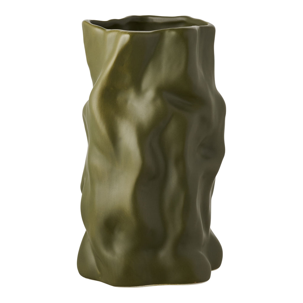 Vase - Vase, ceramic, green ø15x25,5 cm