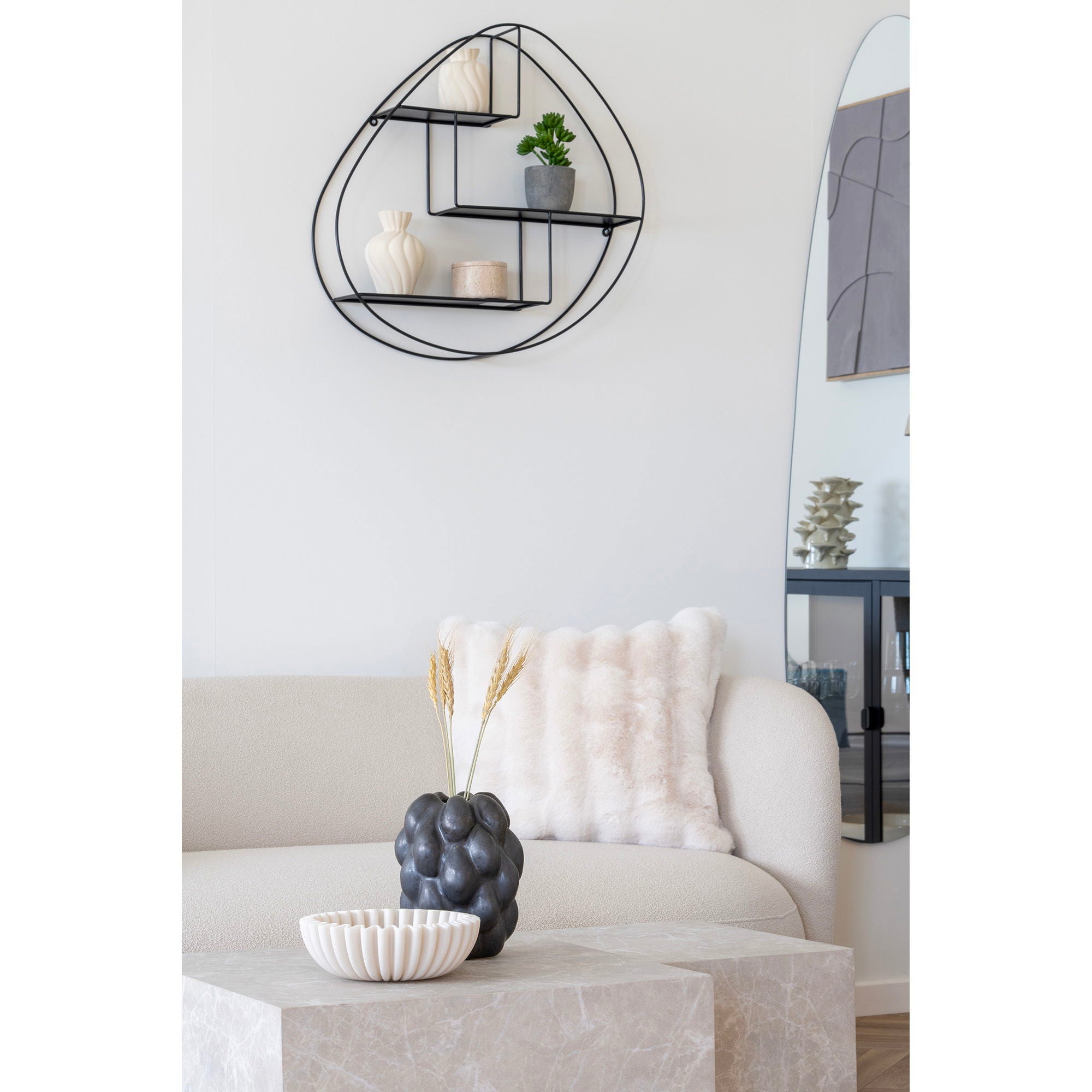 Bowl - Bowl, polyresin, beige ø20x6,5 cm