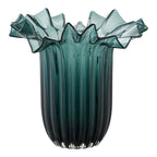 Vase - Vase, mouth blown glass, dark green ø25x30 cm
