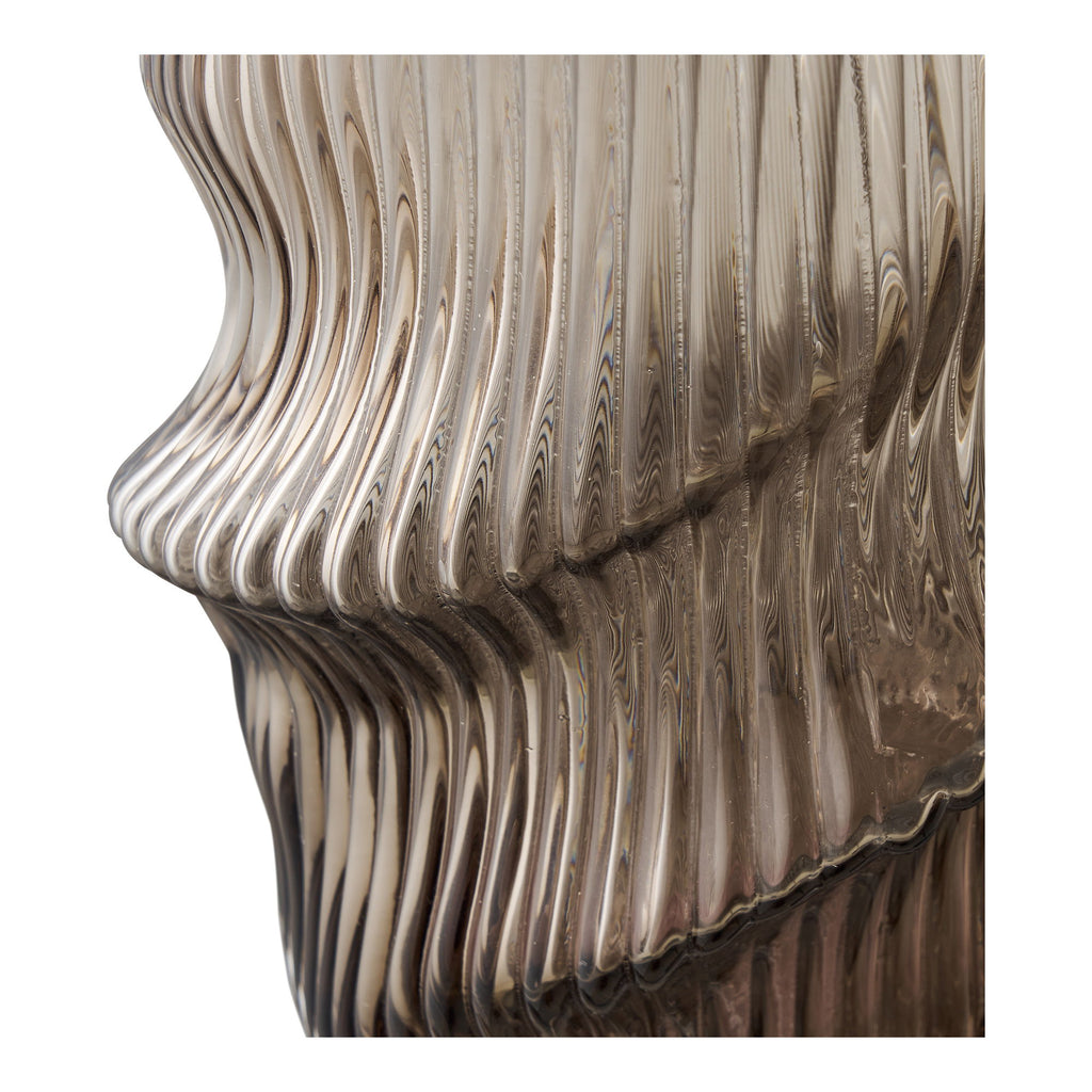 Vase - Vase, mouth blown glass, brown ø17x25 cm