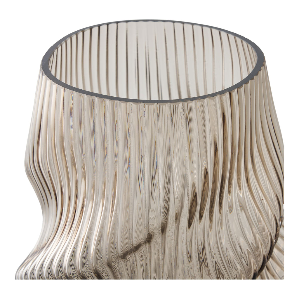 Vase - Vase, mouth blown glass, brown ø17x25 cm