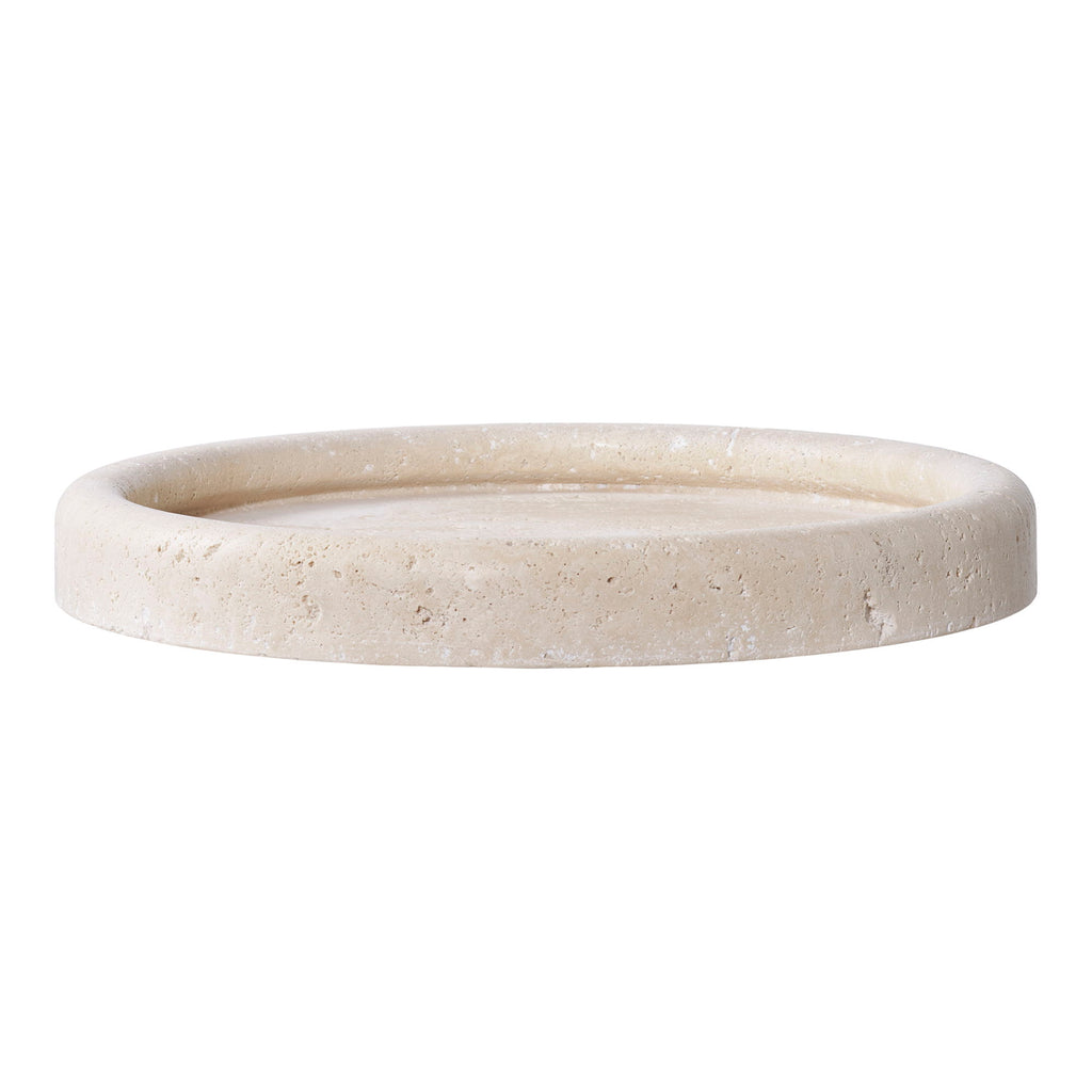Tray - Tray, travertine, natural ø25,5 cm