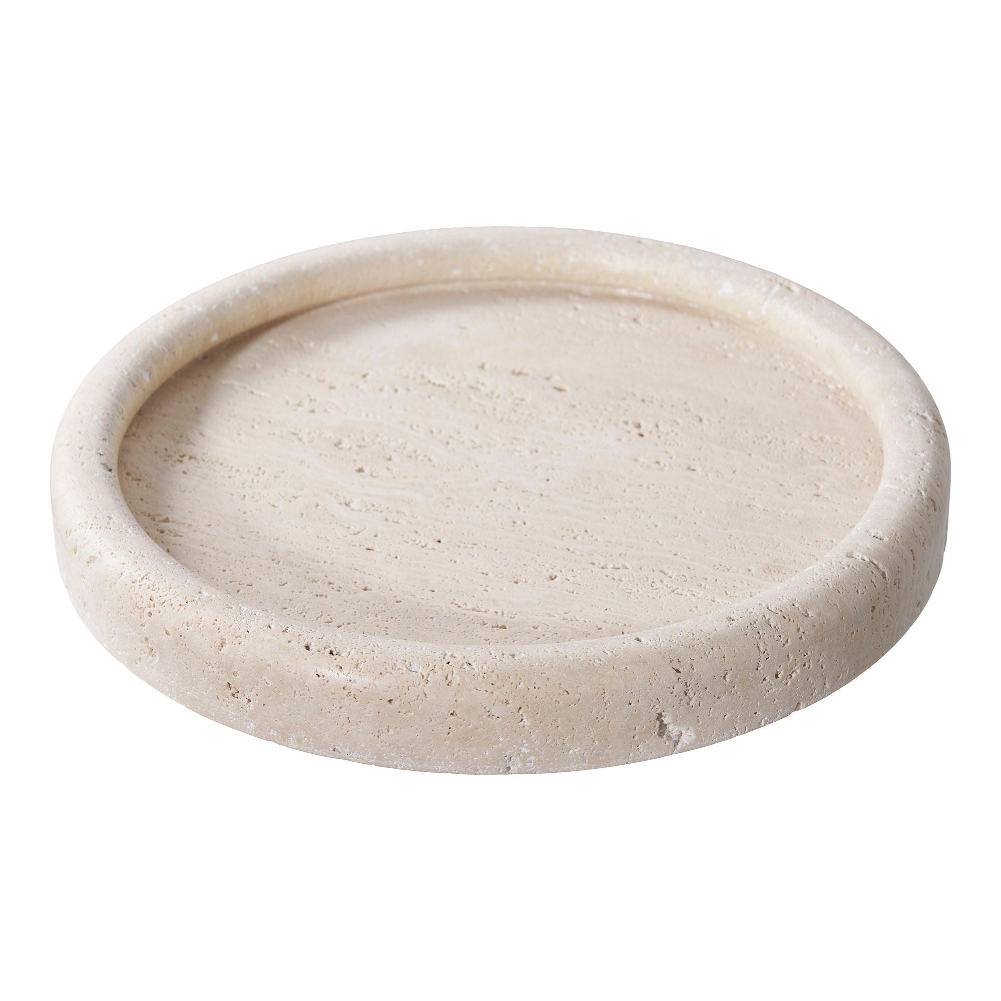 Tray - Tray, travertine, natural ø25,5 cm