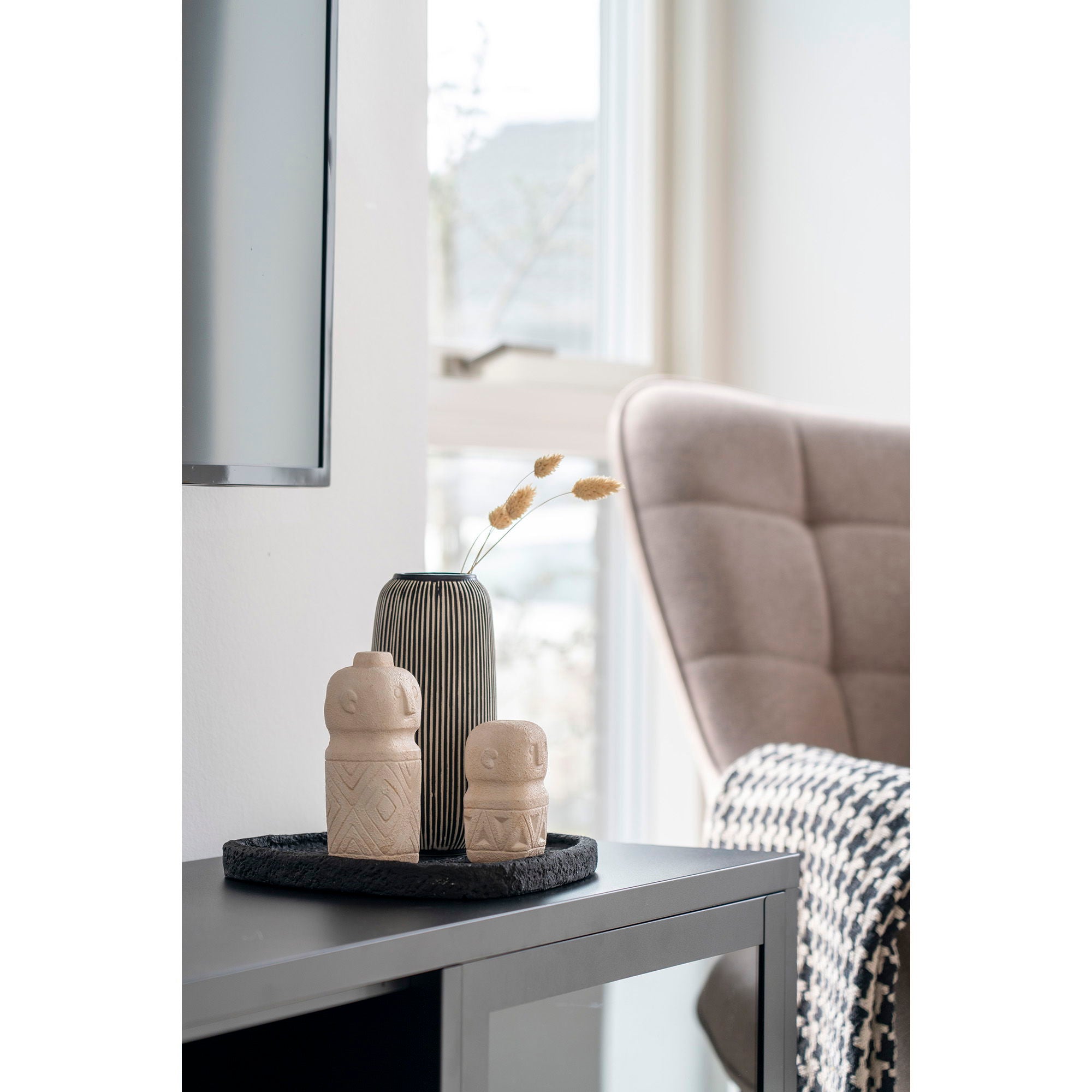 Tray - Tray, cement, black, 26,5x26x2 cm