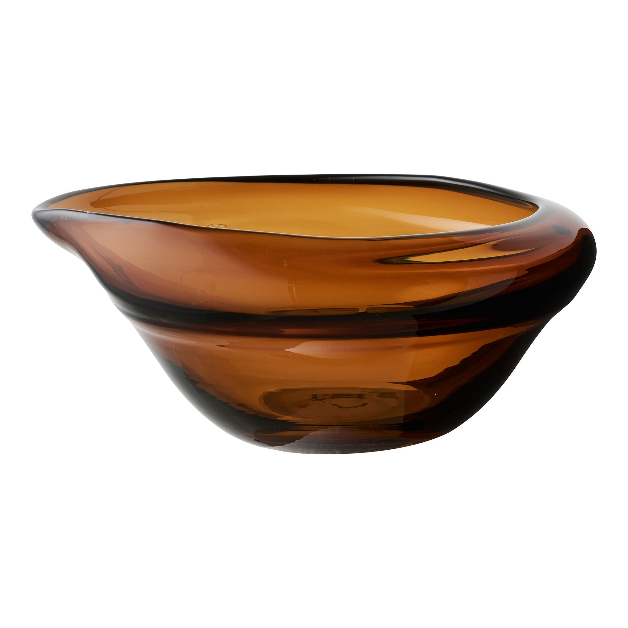 Bowl - Bowl, mouthblown glass, smoked brown 29x26x11 cm
