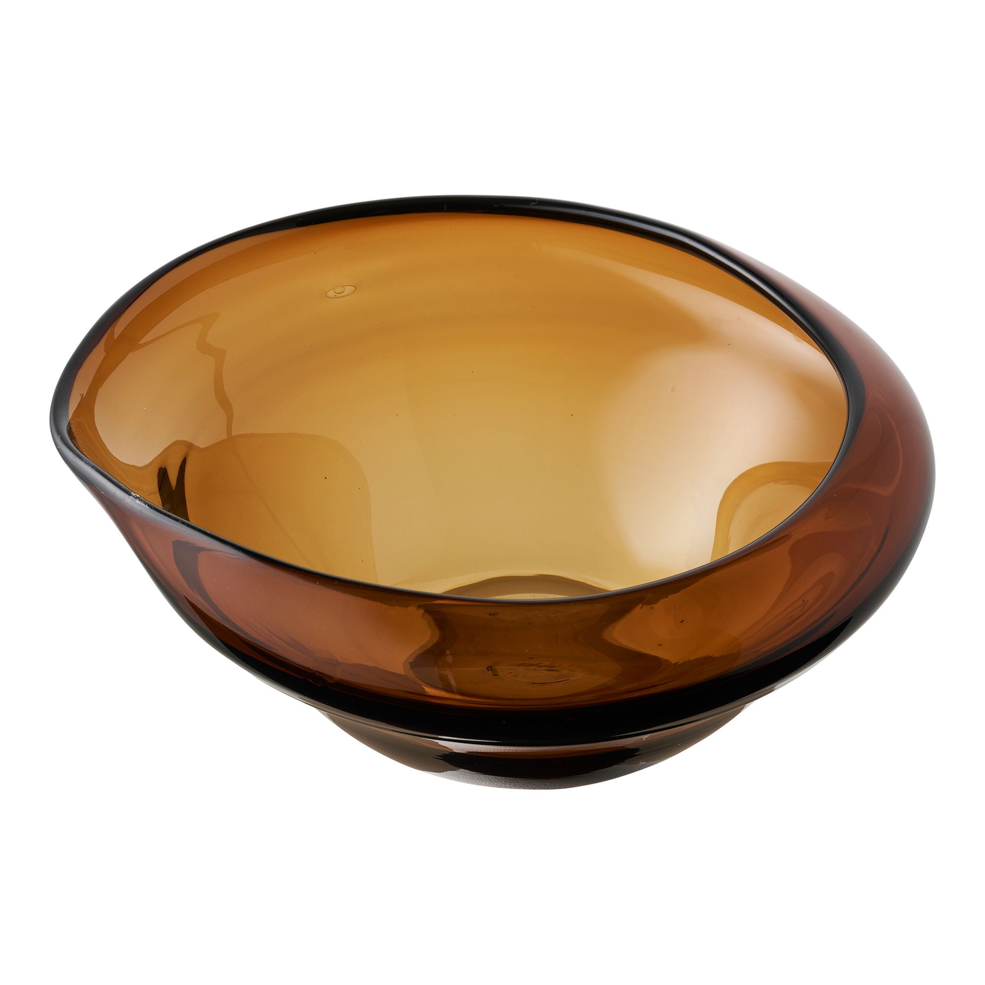 Bowl - Bowl, mouthblown glass, smoked brown 29x26x11 cm