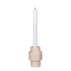 Candle Holder - Candle holder, travertine, natural ø7x10 cm