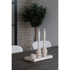 Candle Holder - Candle holder, travertine, natural ø7x10 cm