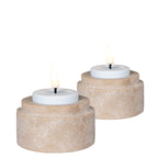 Tealight Holder - Tealight Holder, travertine, natural set of 2