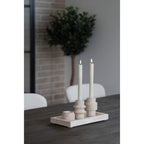 Tealight Holder - Tealight Holder, travertine, natural set of 2