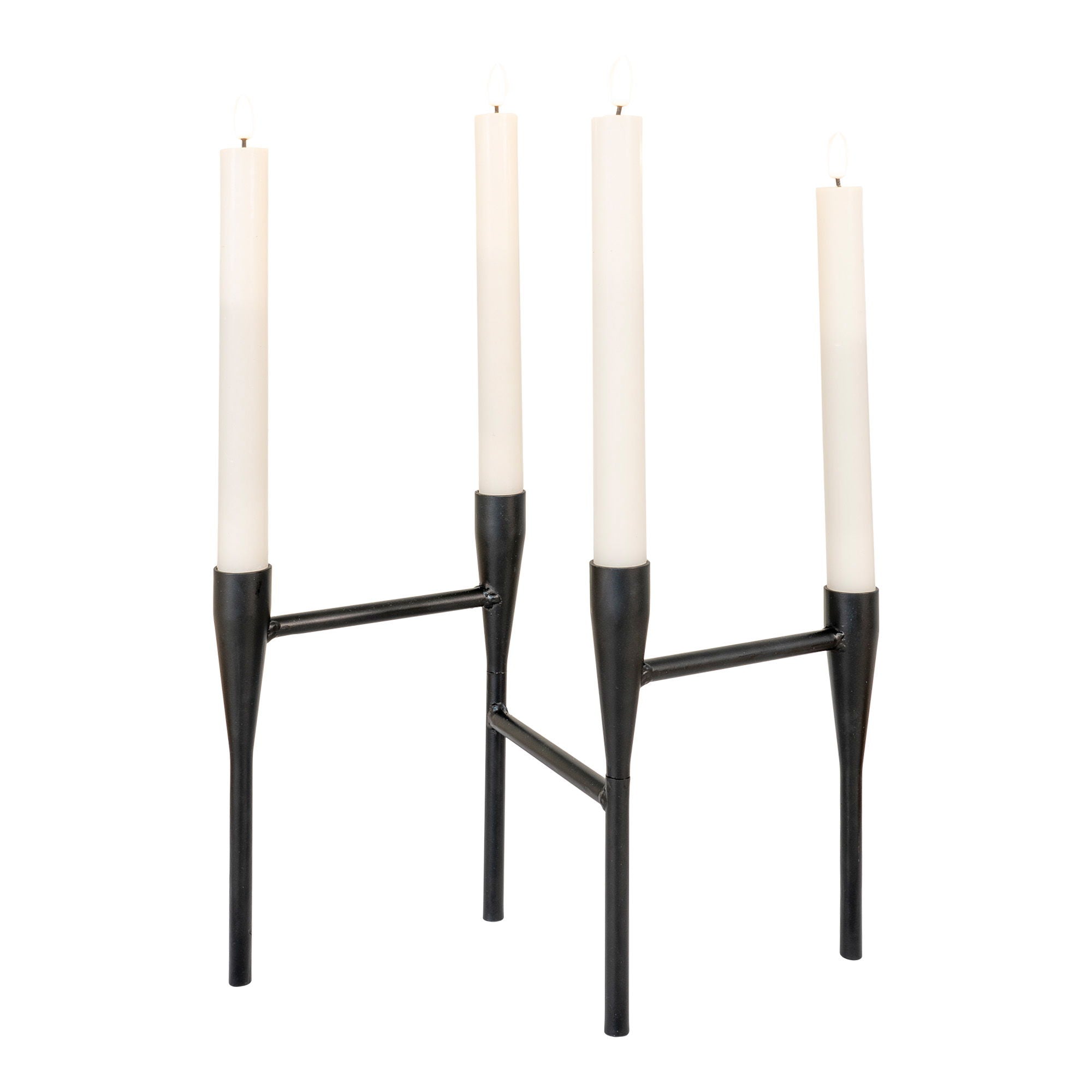 Candle Holder - Candle Holder, metal, black, 5x28x21 cm
