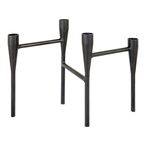 Candle Holder - Candle Holder, metal, black, 5x28x21 cm