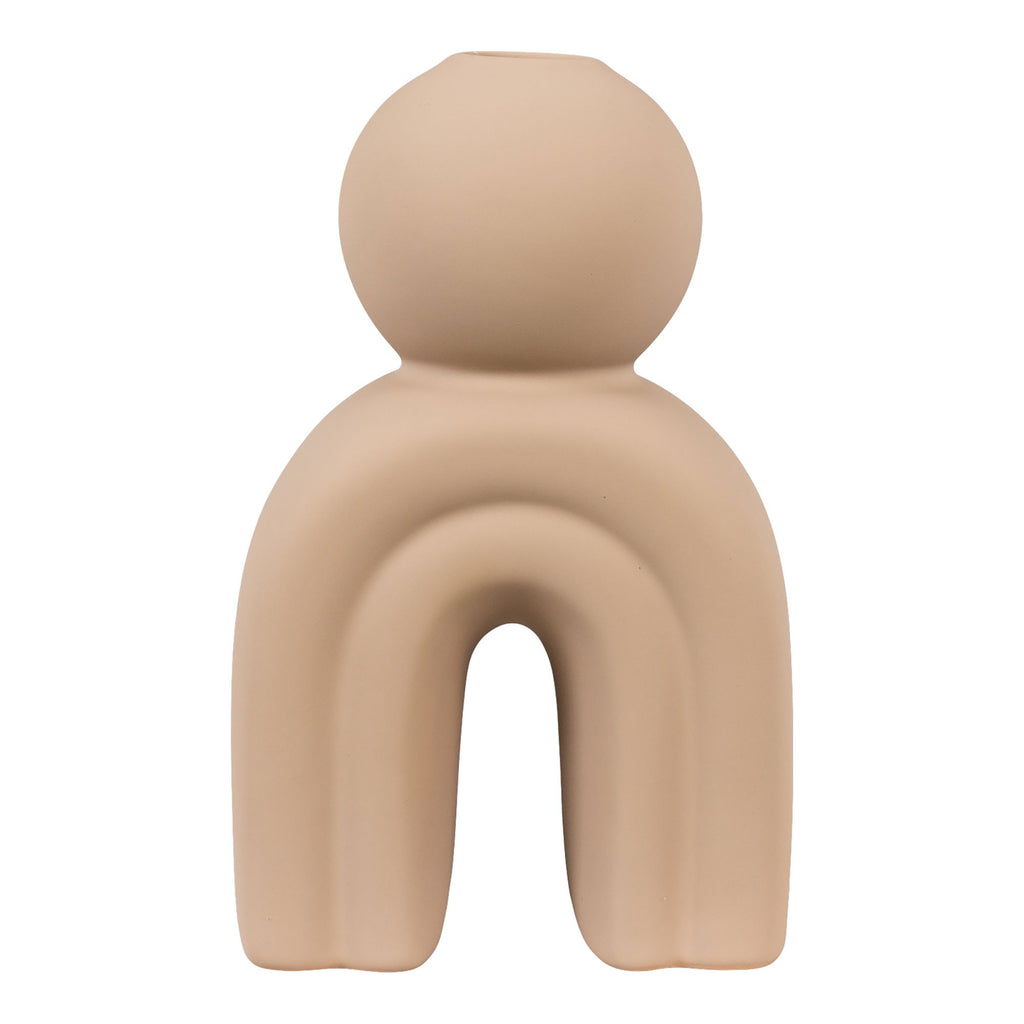 Candle holder - Candle holder, ceramic, brown 10,5x6,5x17 cm