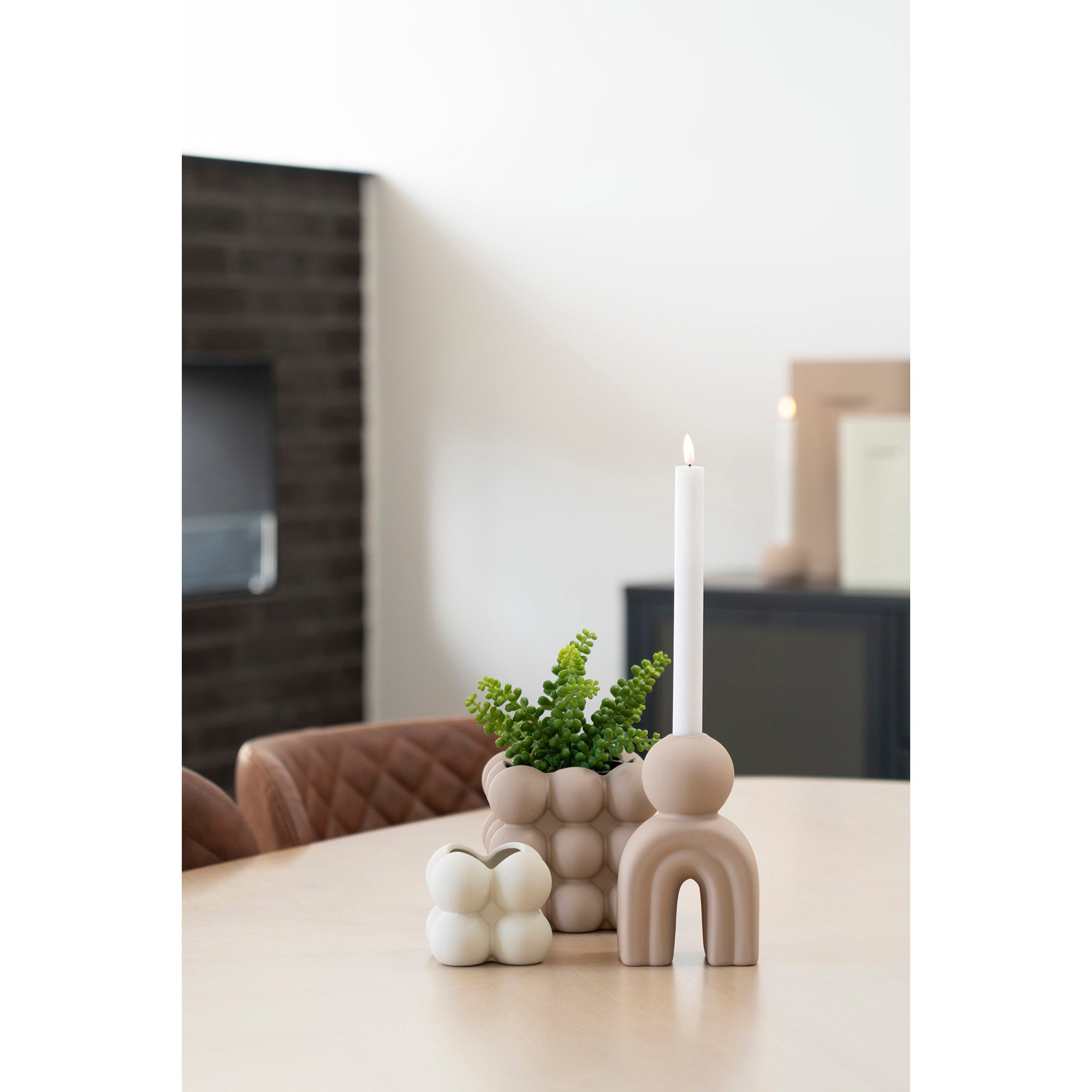 Candle holder — Brown
