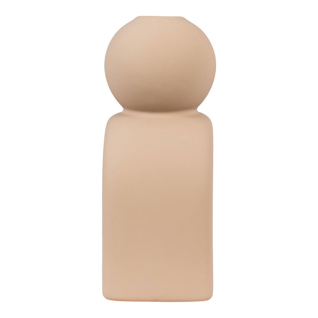 Candle holder - Candle holder, ceramic, brown 10,5x6,5x17 cm