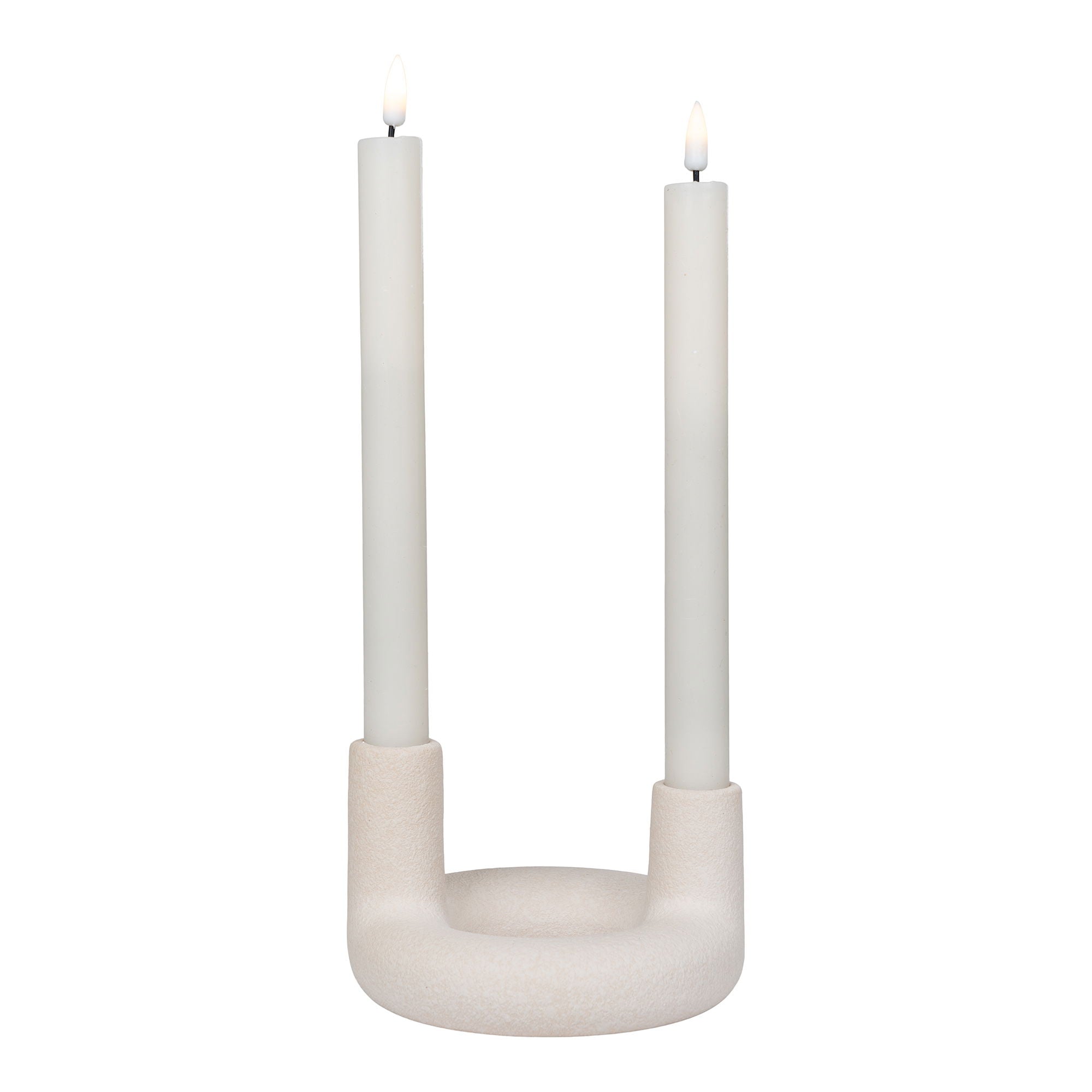 Candle Holder - Candle Holder, ceramic, beige, ø13x8,5 cm