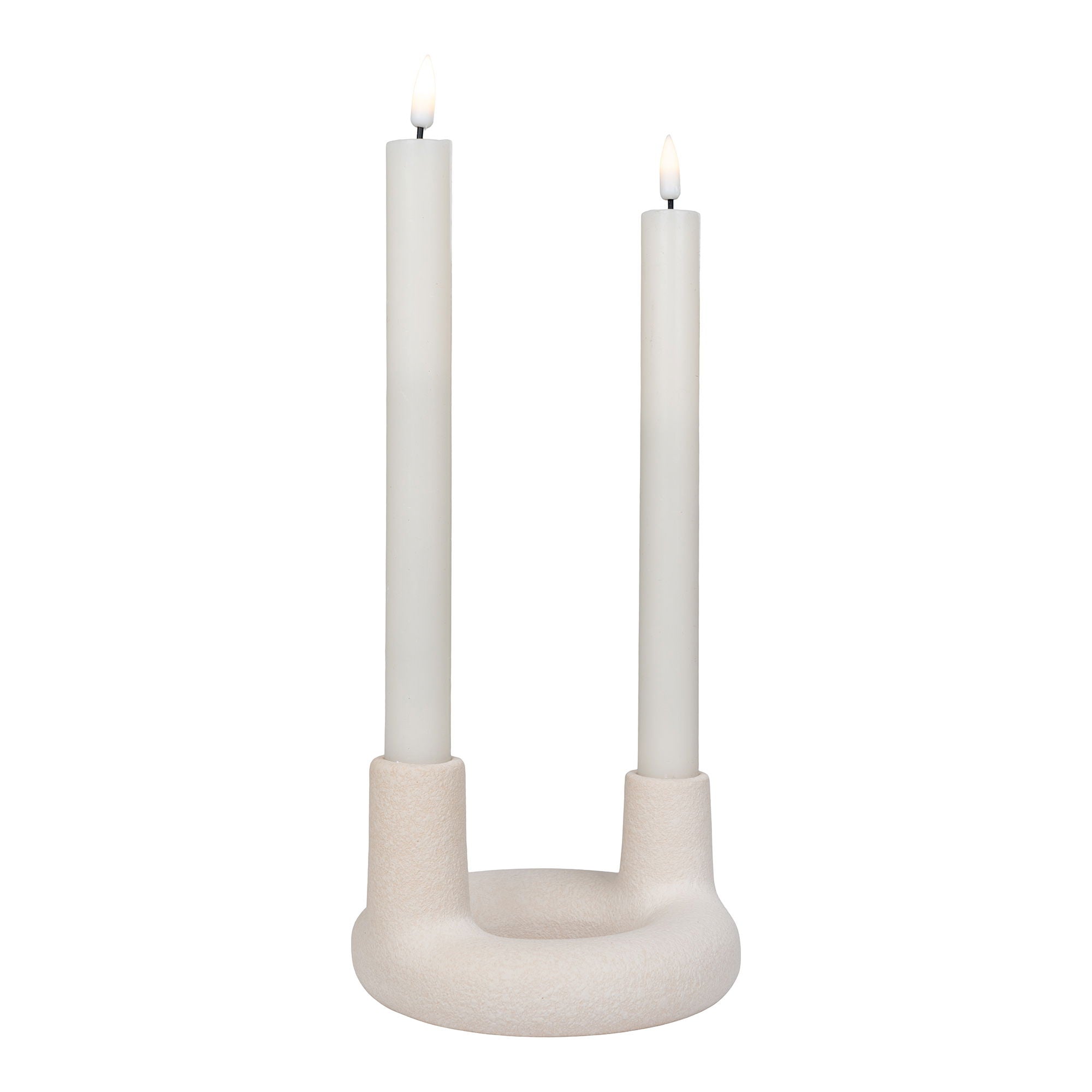 Candle Holder - Candle Holder, ceramic, beige, ø13x8,5 cm